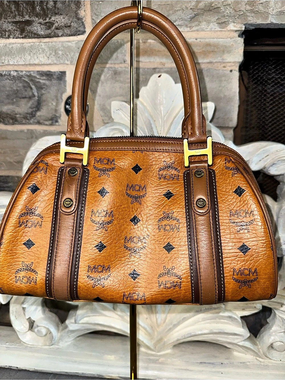 MCM Visetos Satchel in Brown